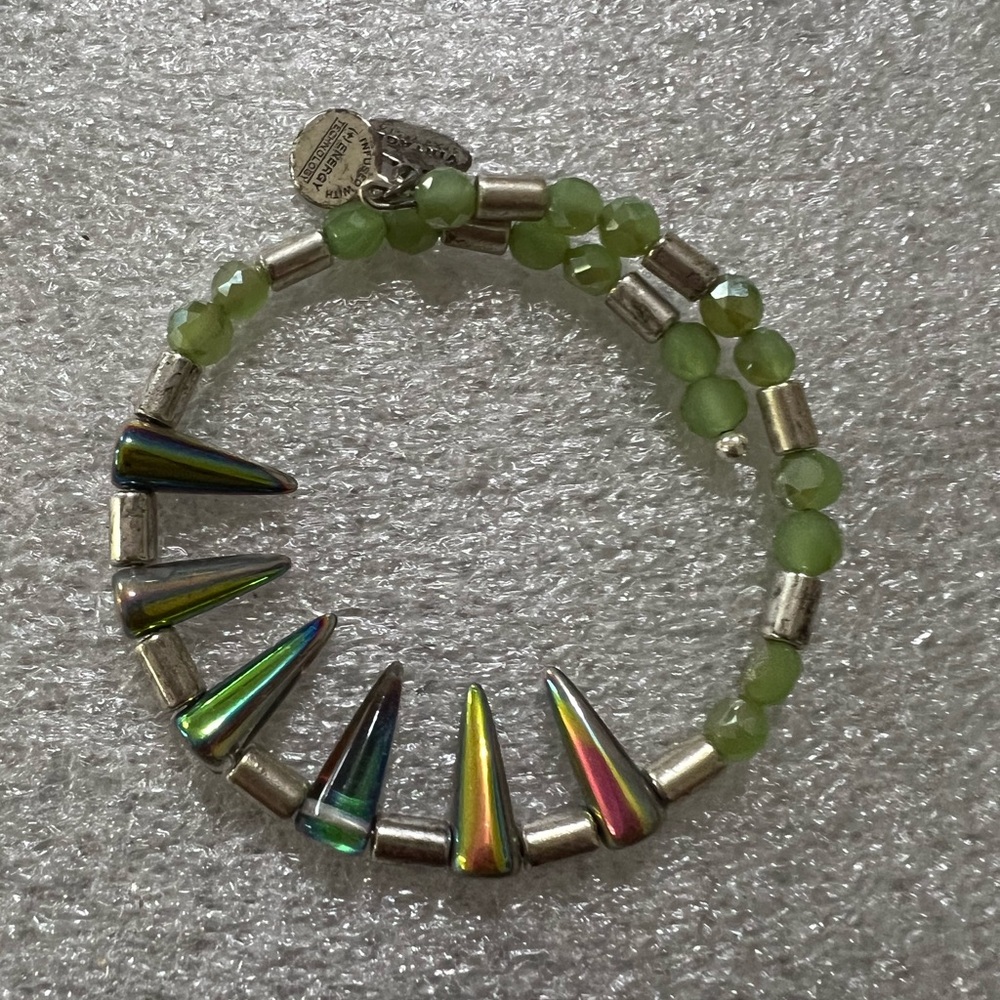 New Alex and Anni Aura depth of wild wrap bracelet bangle silver green